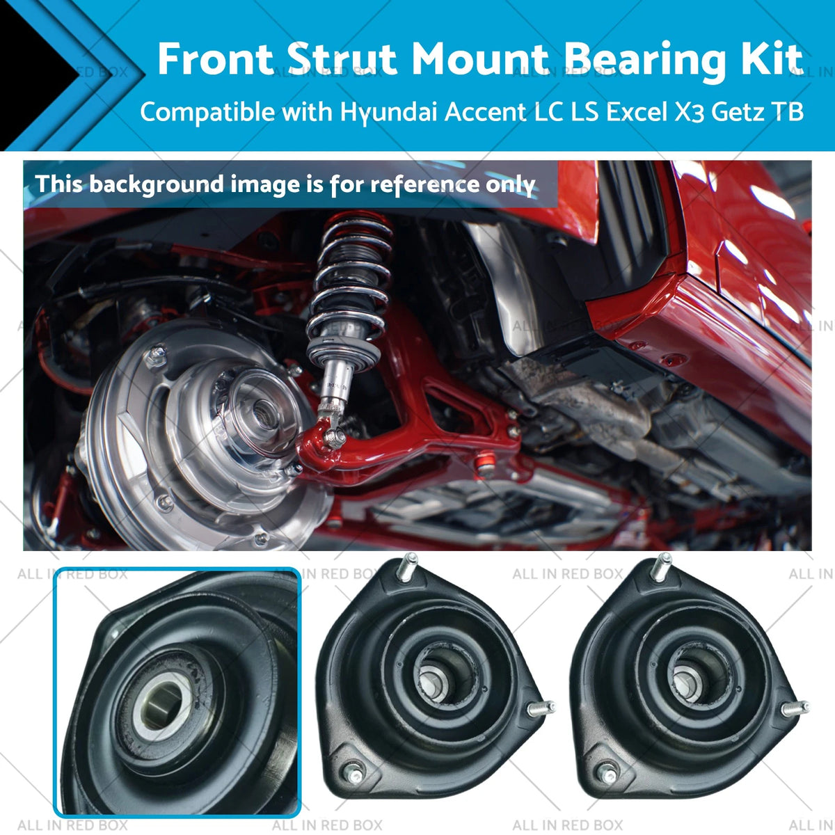 Front L & R Strut Mount Bearing Kit for Hyundai Accent (2000–2005)