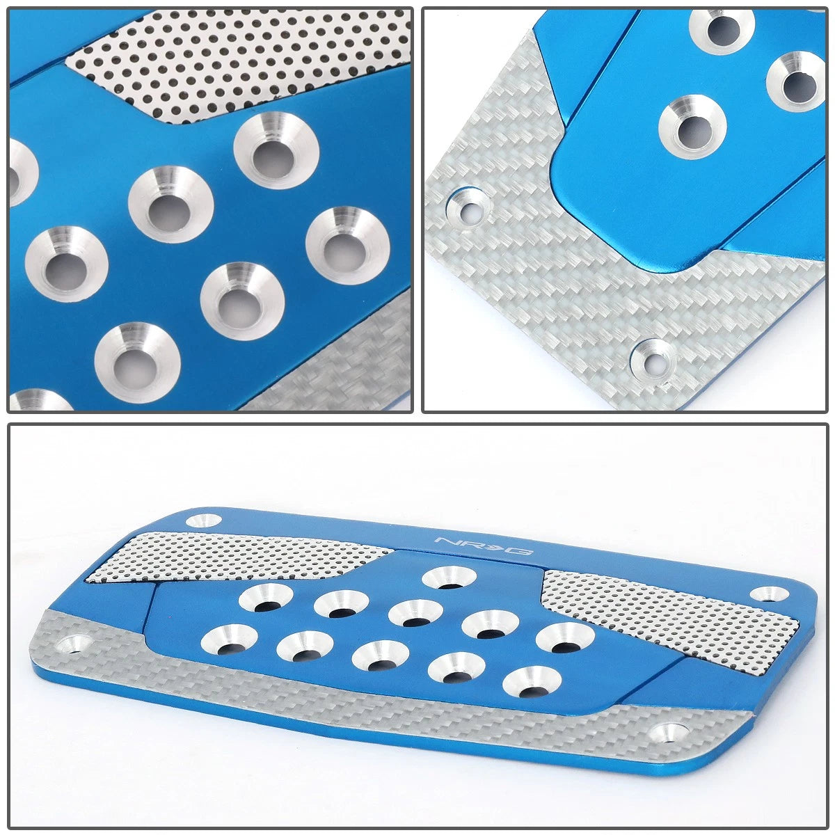 NRG Innovations PDL-450BL Aluminum AT Foot Pedal Cover Plates for