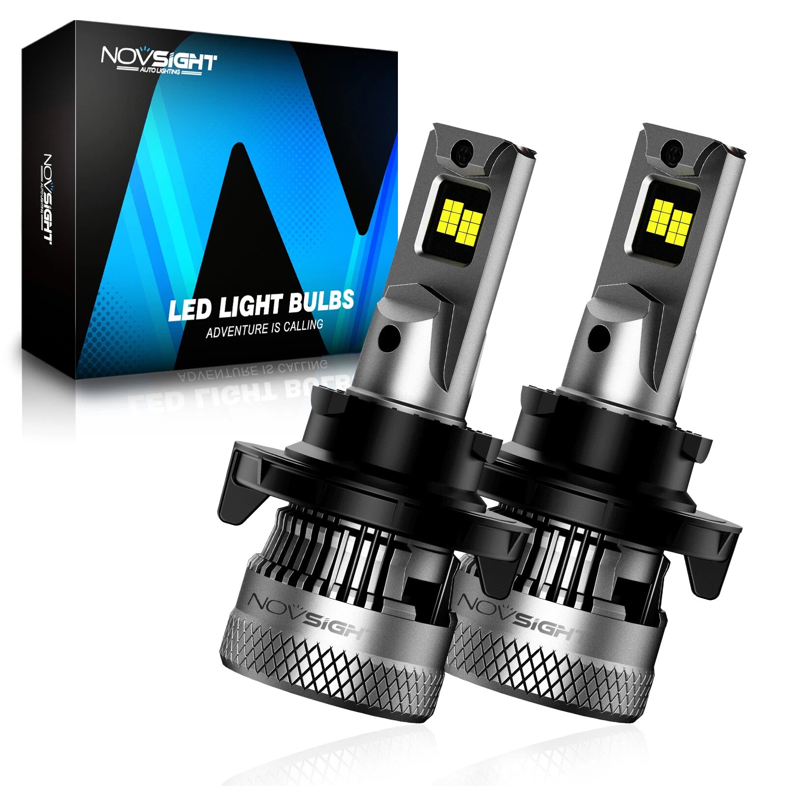 H13 LED Headlight Bulb Kit 9008 for NOVSIGHT (High Low Beam, 40000LM, 6500K)