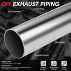 2Pcs 90 Degree U Bends for Exhaust Pipe (2" OD, 18-Gauge)