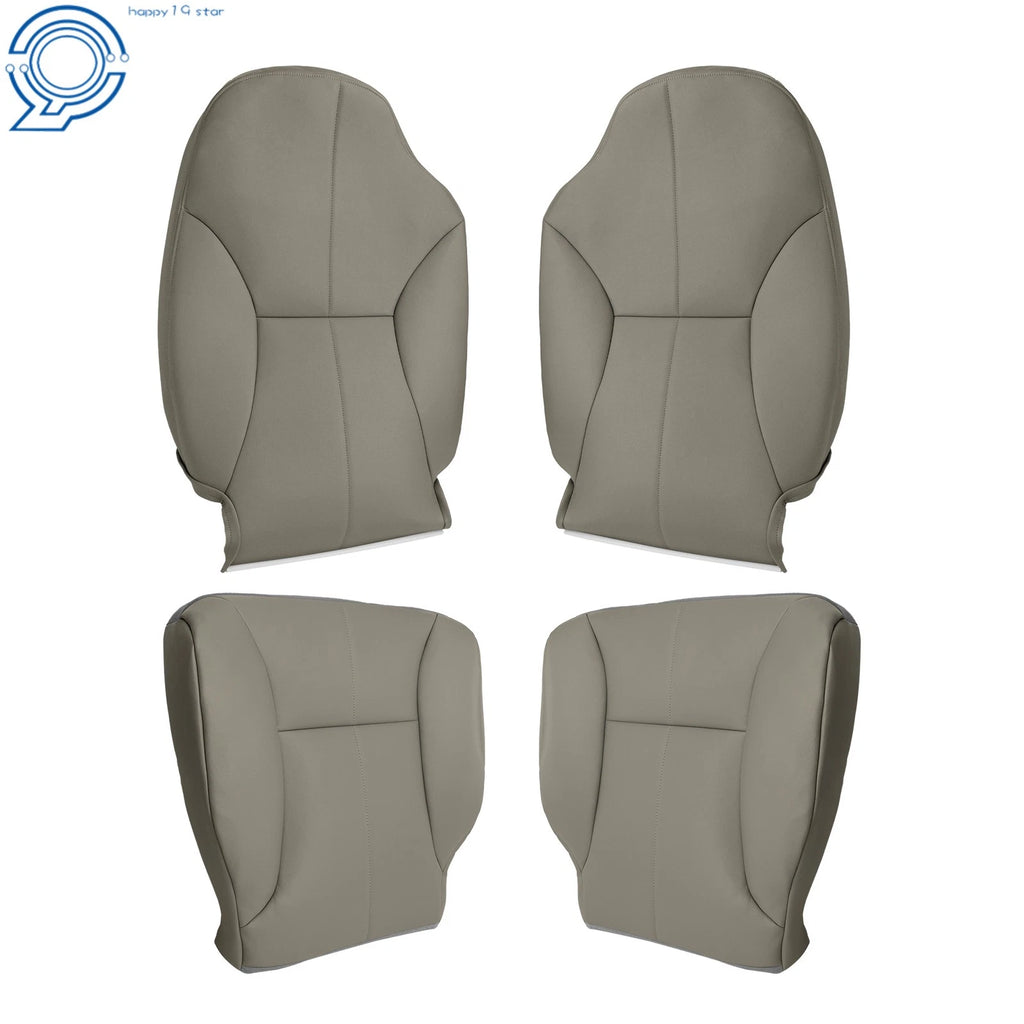 Set of 2 Front Row Seat Covers for Dodge Ram 1500 2500 3500 (1998–2002) Gray Leather