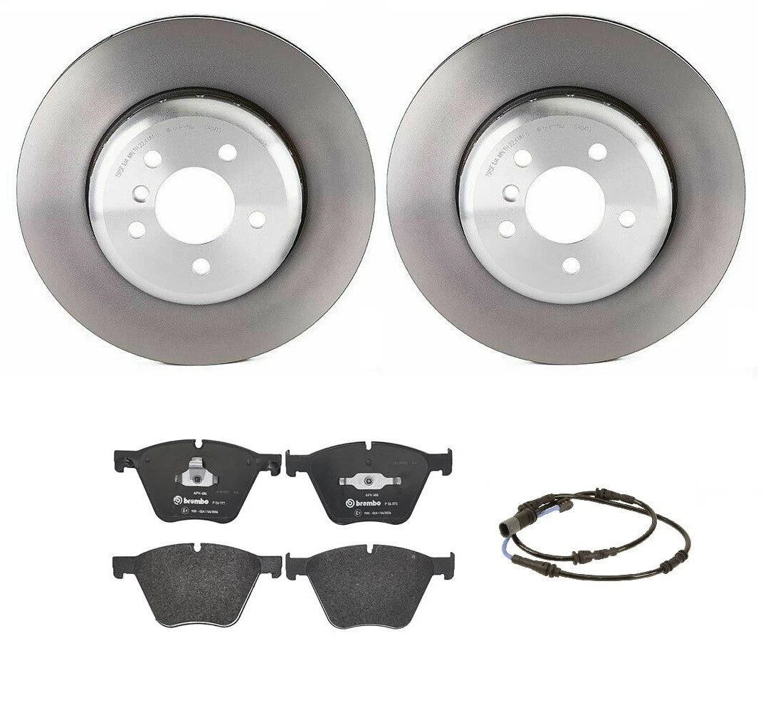 Brembo Front Brake Kit Disc Rotors Low-Met Pads with Sensor for BMW F01 F02 F06 (2008–2017)