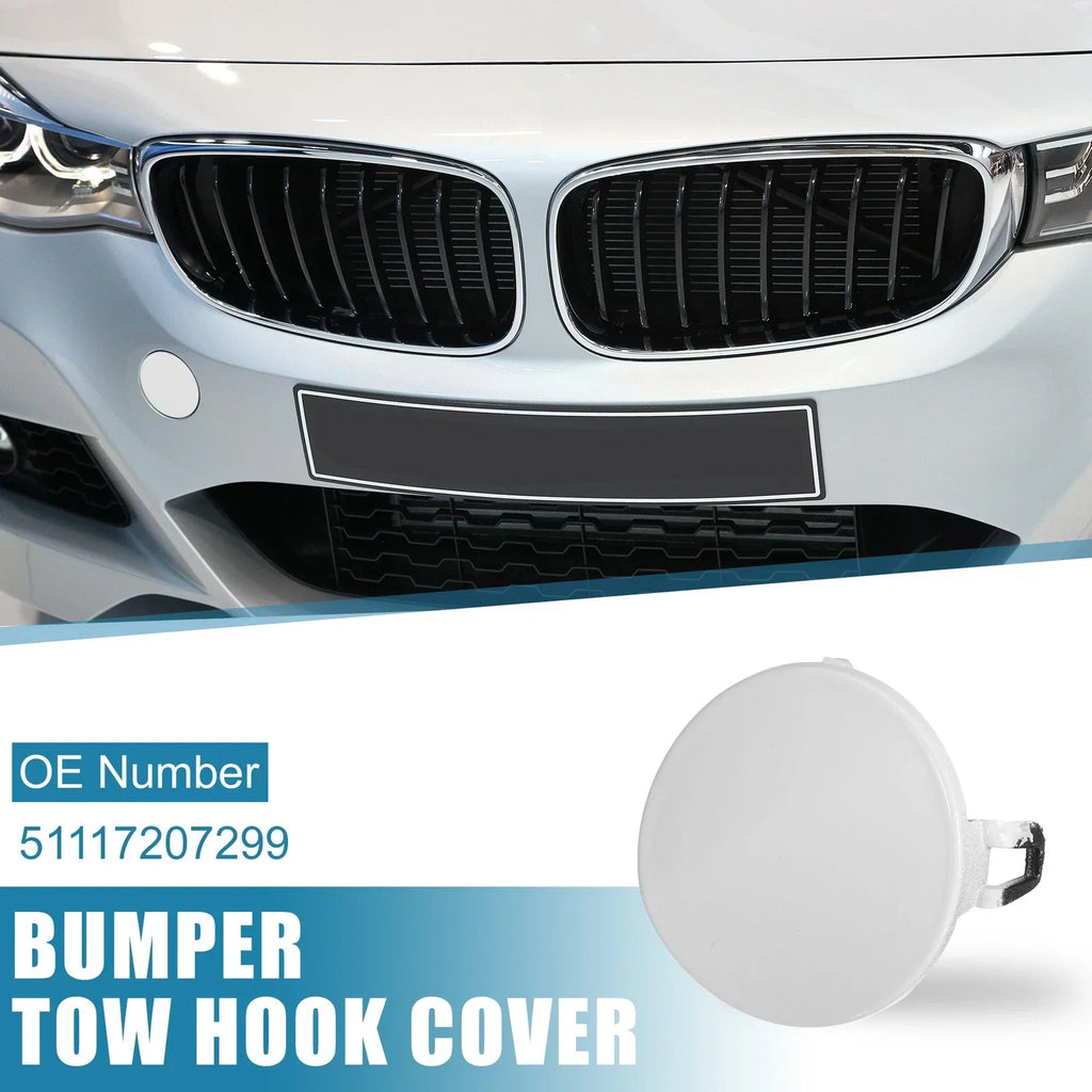 Front Bumper Tow Hook Cover for BMW 3 Series E90 E91 White (2009-2012)