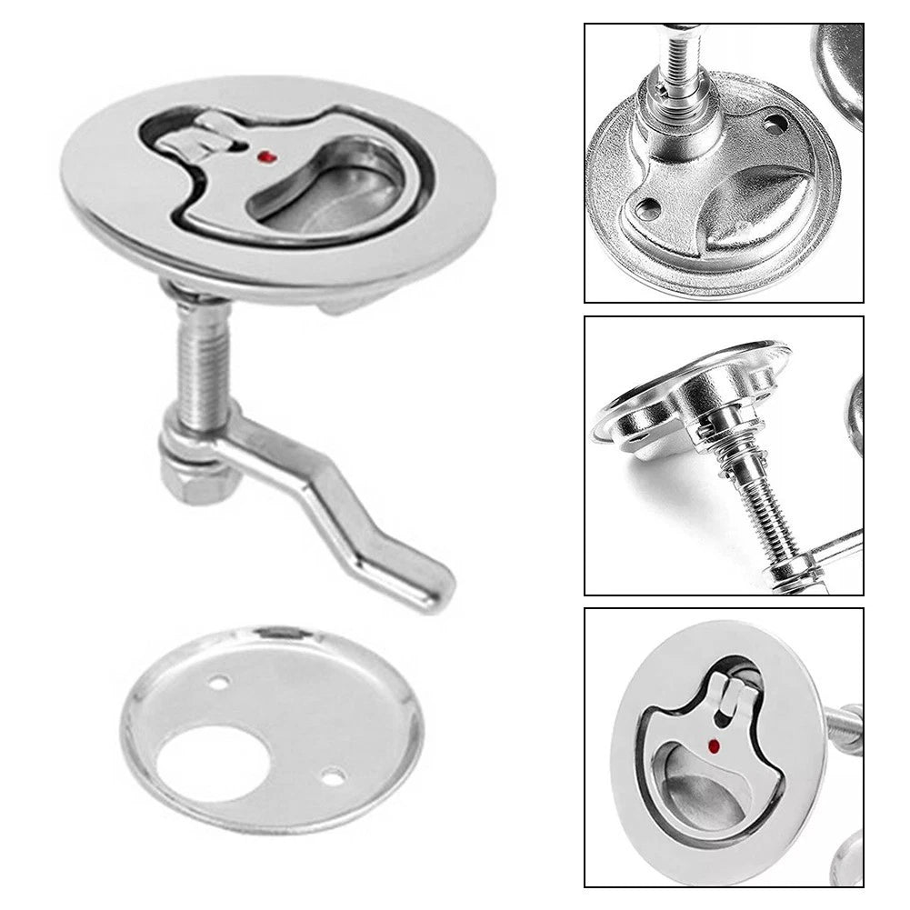 Boat Hatch Latch with Turning Lift Handle and Locking Mechanism