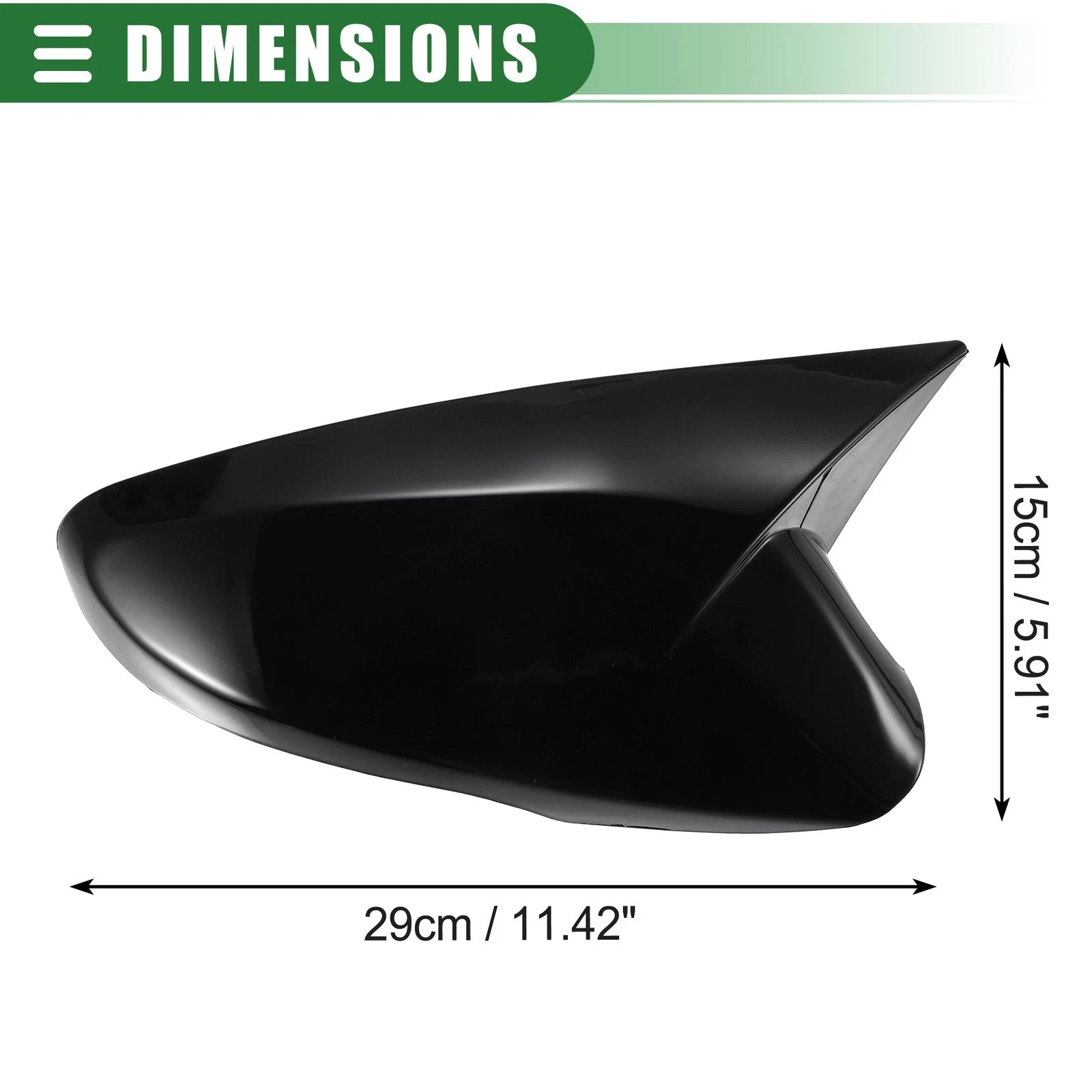 1 Pair Rearview Mirror Cover Cap for Hyundai Veloster (2012–2017) Gloss Black