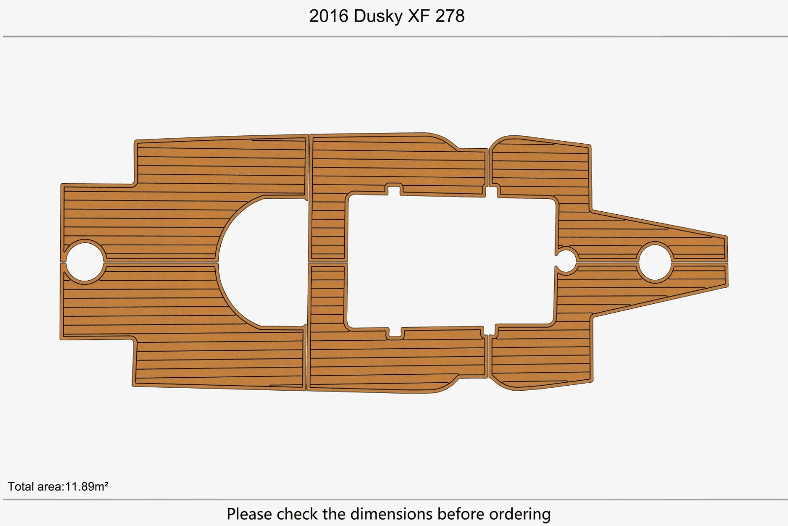 EVA Foam Teak Deck Flooring Mat for Dusky XF 278 (2016)