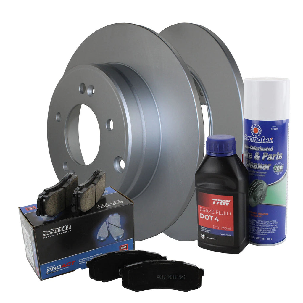 Rear Brake Kit 284mm Rotors & Akebono Pads for Hyundai Sonata, Kia Optima (2011–2019)