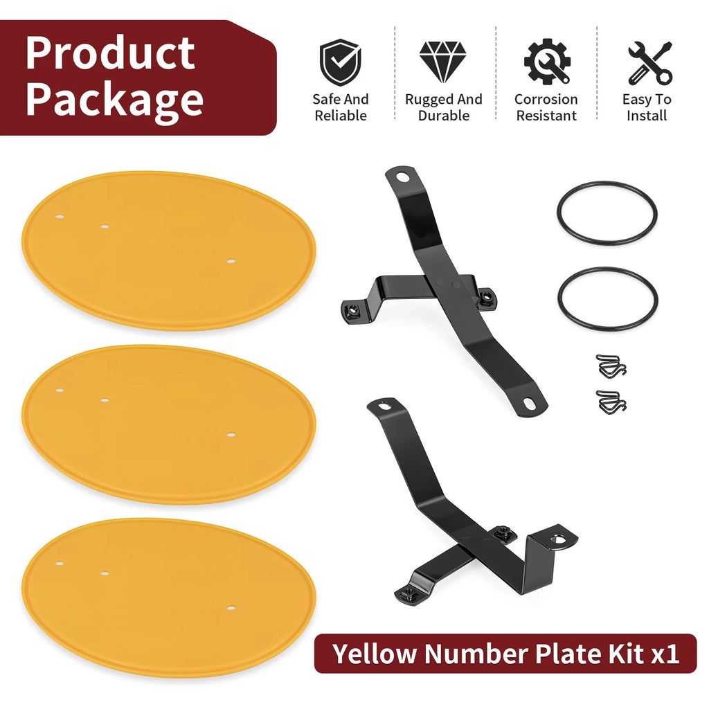 Front Number Plate Kit with Clips & Bands for Honda Z50 Z50R (1979–1987)