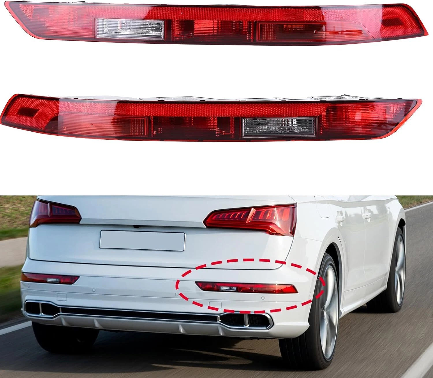 1 Pair Rear Bumper Tail Light Brake Lamps for Audi Q5 (2018–2023) 80A945070A