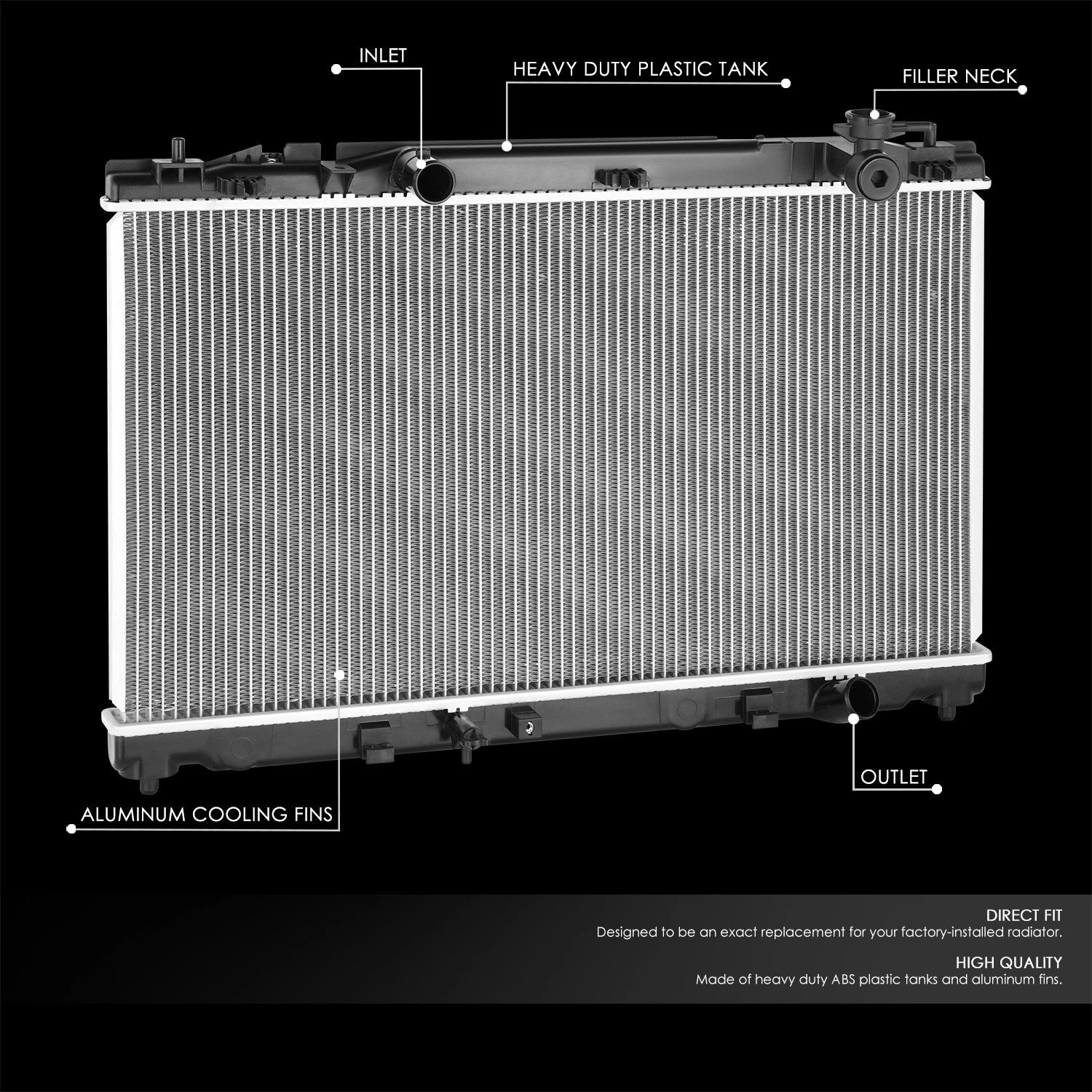 Aluminum Core Cooling Radiator for Toyota Camry 2.5L (2010–2011) DPI 13160