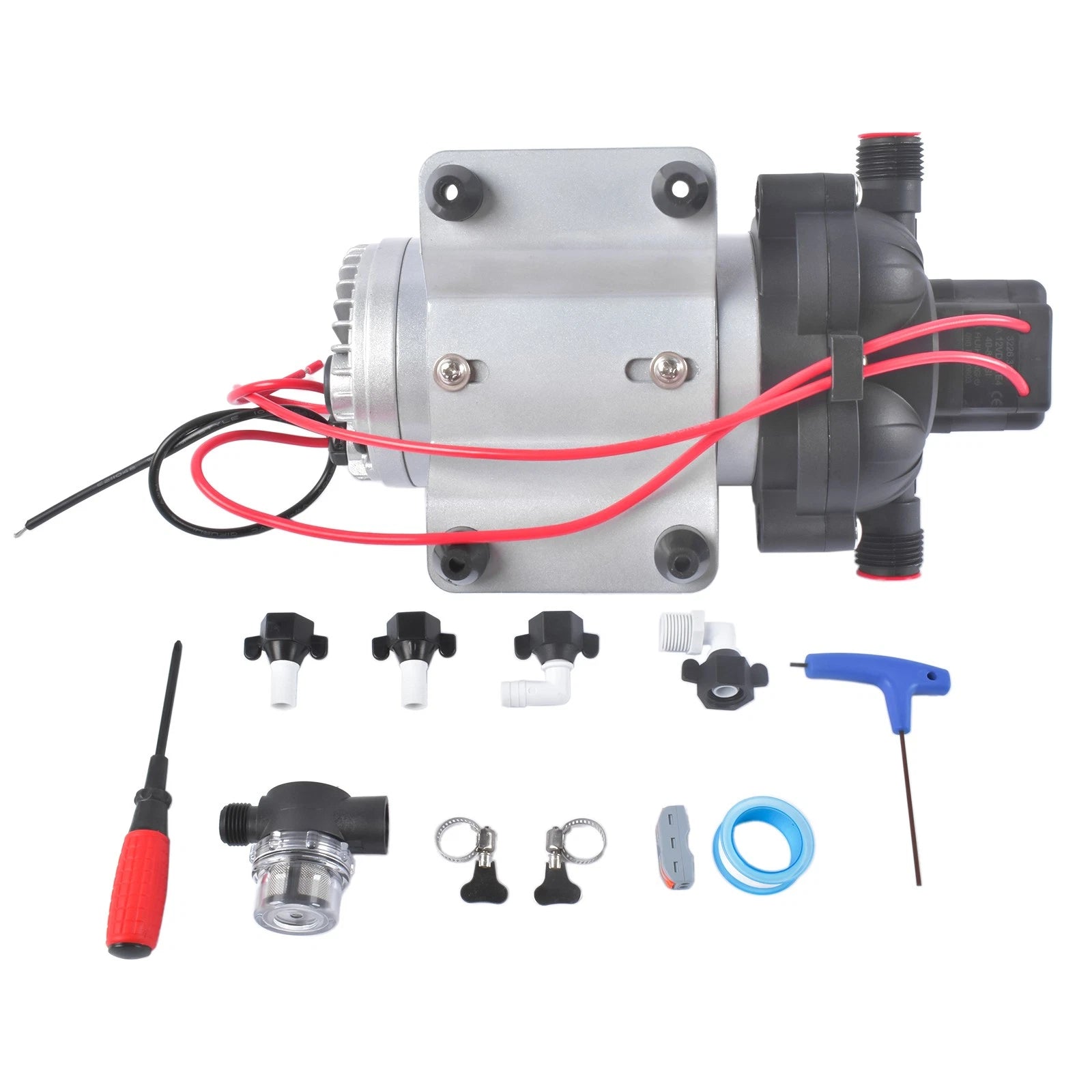 12V Fresh Water Pump 3.5GPM 45 PSI Diaphragm for Automotive Applications