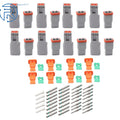 8 Pairs DT 2 Pin Waterproof Connectors with Size 16 Contacts 14-20 AWG