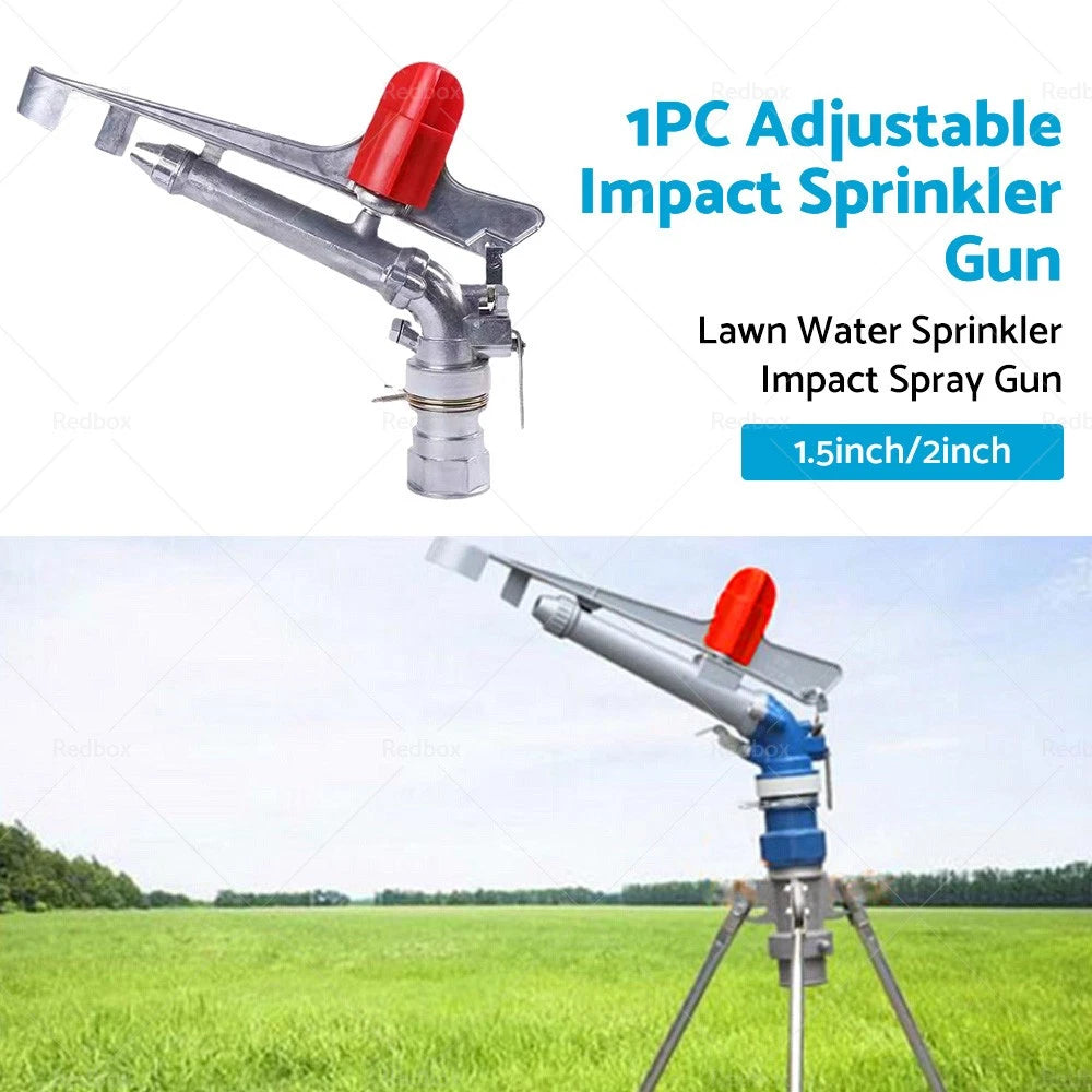 360° Rotation Water Sprinkler Impact Spray Gun for Adjustable Irrigation