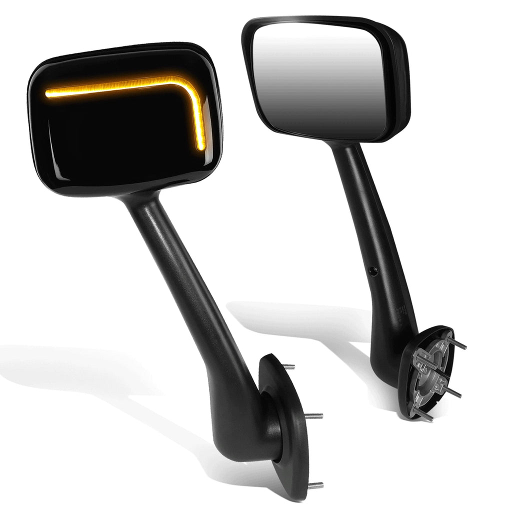 L-Shape LED Sequential Turn Signal Hood Mirrors for Freightliner Cascadia (2008–2017)