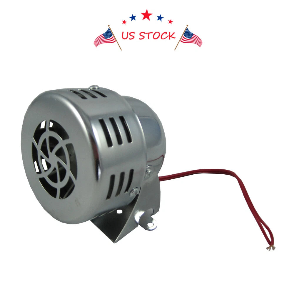 12V Electric Air Raid Horn for Car Truck Motorcycle (Chrome)