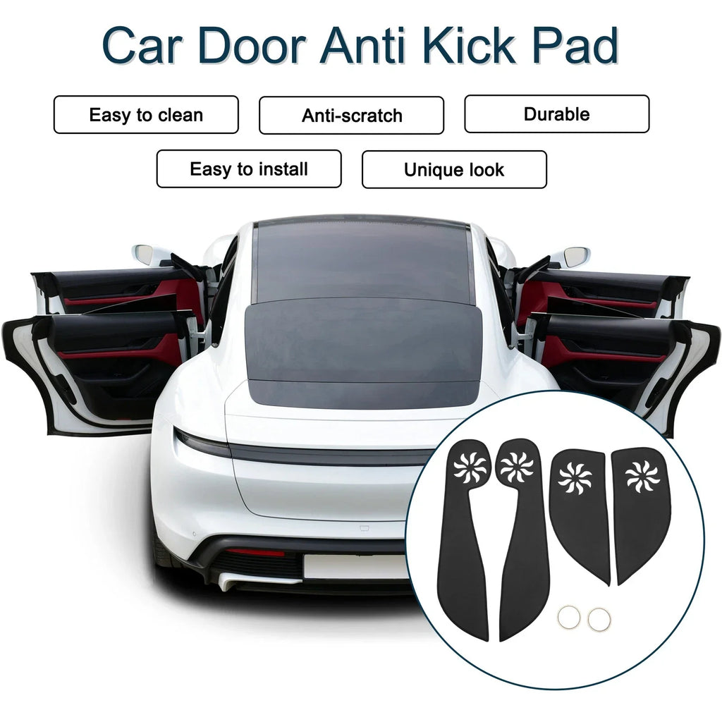 Car Door Anti Kick Pad Sticker Protector for Honda Fit (2000-2008) Black 1 Set