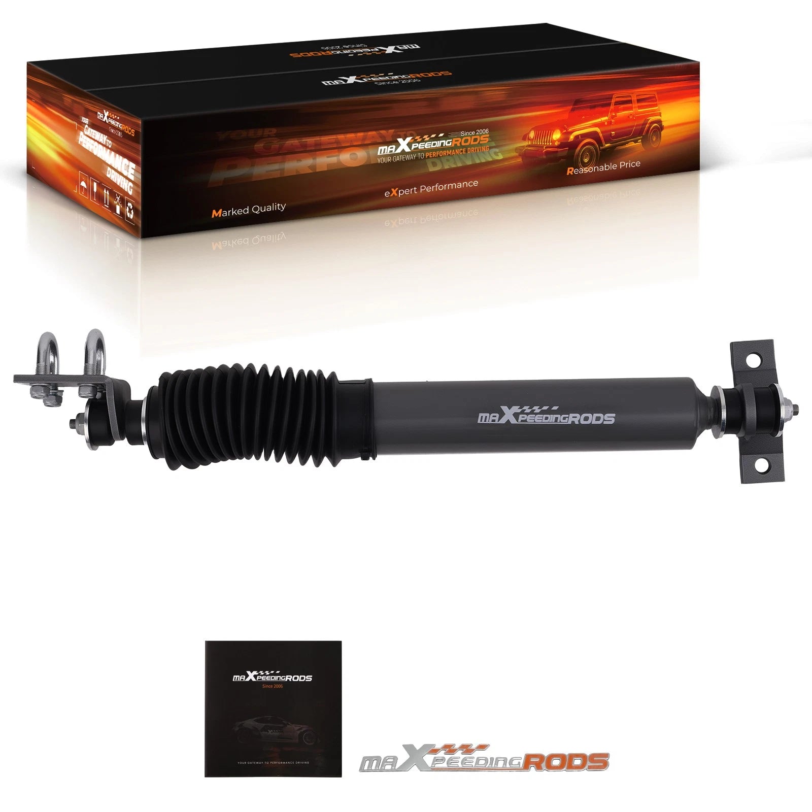 Steering Stabilizer with Mounting Brackets for Jeep CJ 8 Scrambler 4WD (1981–1985)