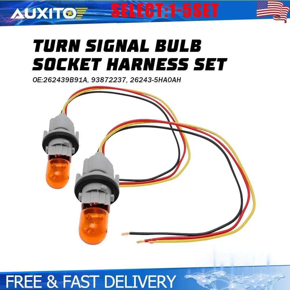 2X Headlight Turn Signal Bulb Socket Harness Kit for Lexus RX450h RX350 (2010–2015)