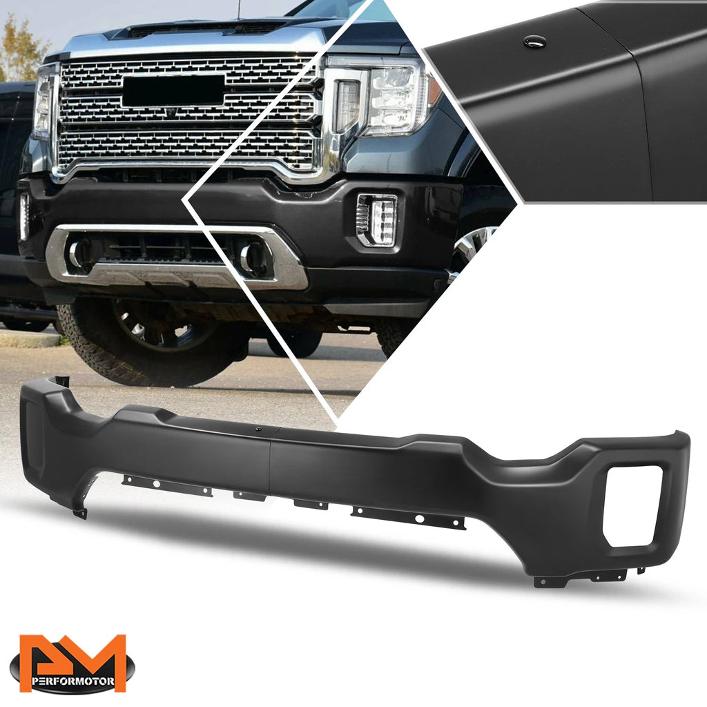 Front Bumper Face Bar for GMC Sierra 2500 3500 HD (2020–2023) w/o Sensor Holes Black