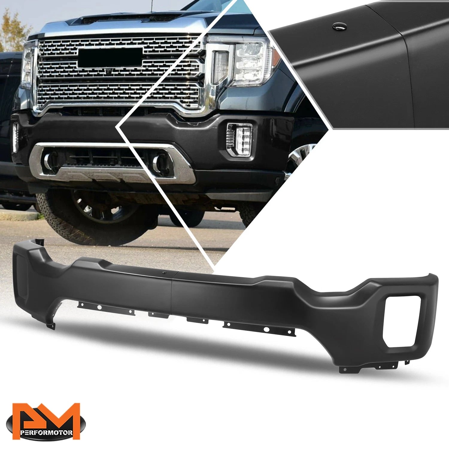 Front Bumper Face Bar for GMC Sierra 2500 3500 HD (2020–2023) w/o Sensor Holes Black