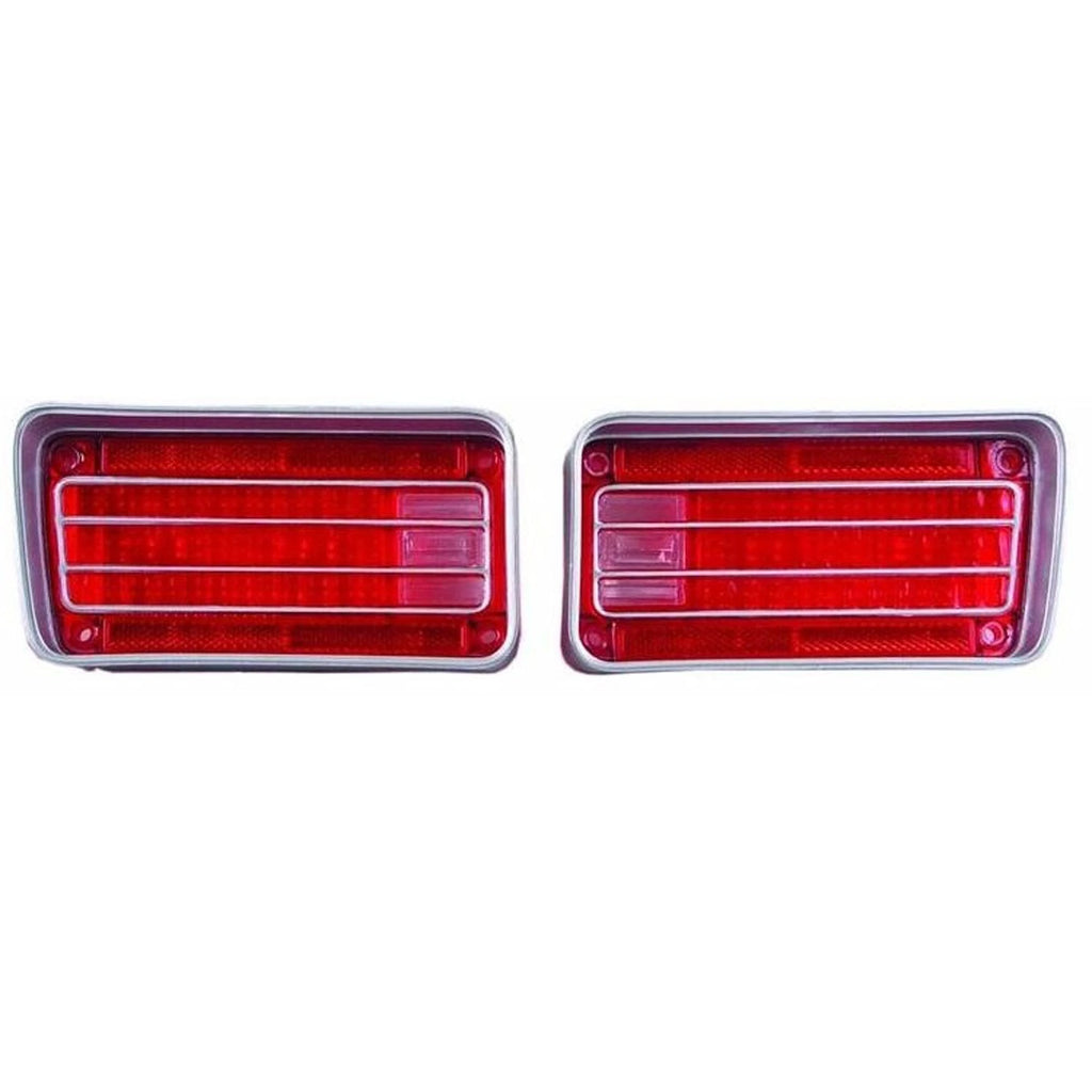 Replacement Driver/Passenger Side Set of Tail Light Lenses w/Chrome Accent