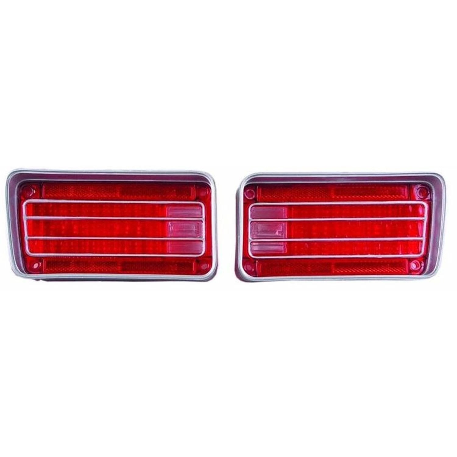 Replacement Driver/Passenger Side Set of Tail Light Lenses w/Chrome Accent