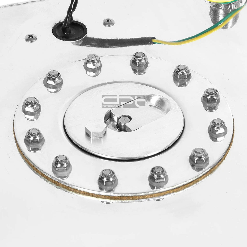 5 Gallon Lightweight Polished Aluminum Race Fuel Cell Tank + Level Sender