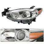 Left Headlight for Mazda 6 (2014–2017) Clear Lens Halogen Black