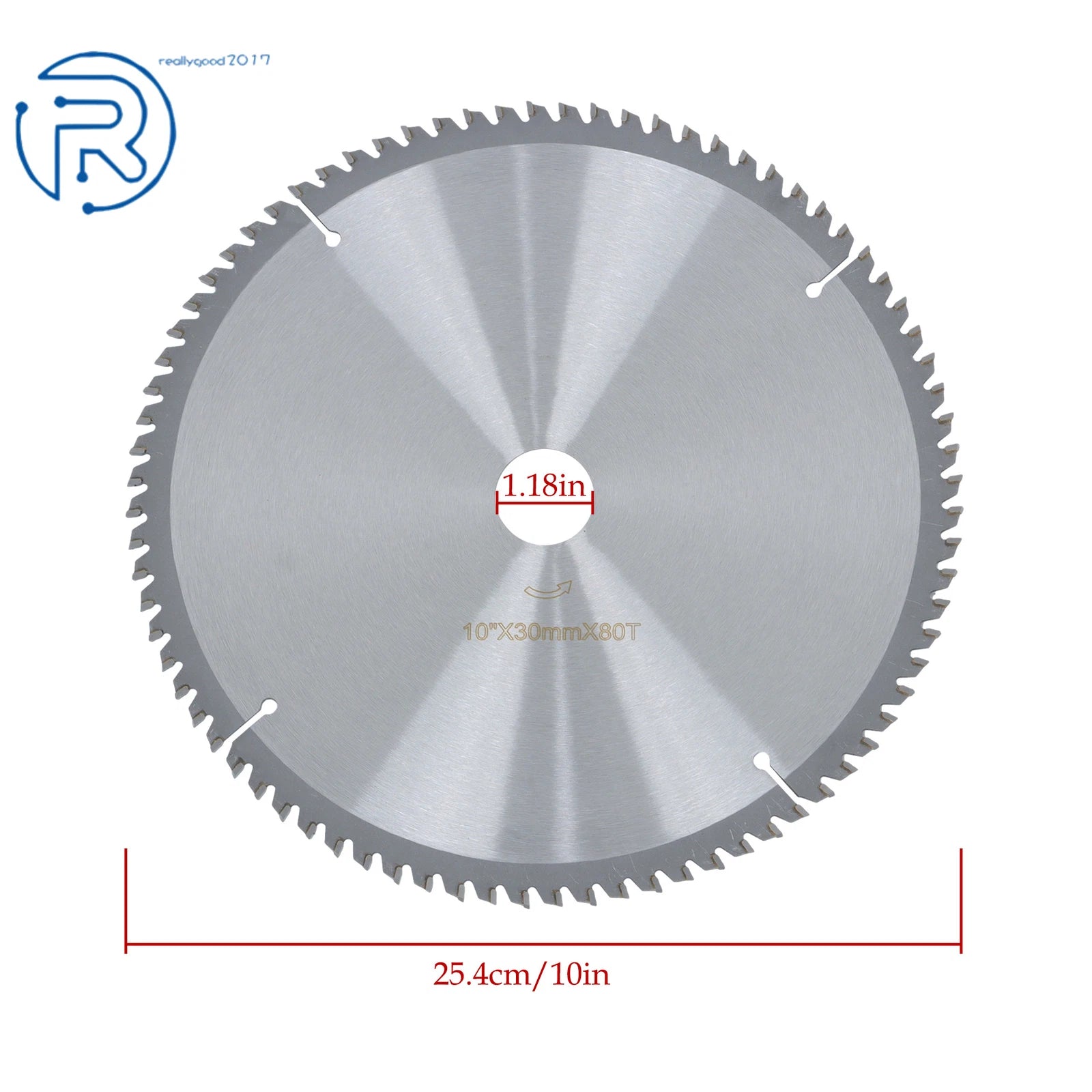 80 Tooth Carbide Saw Blade for Wood with Nails (10 Inch, 30mm Arbor)