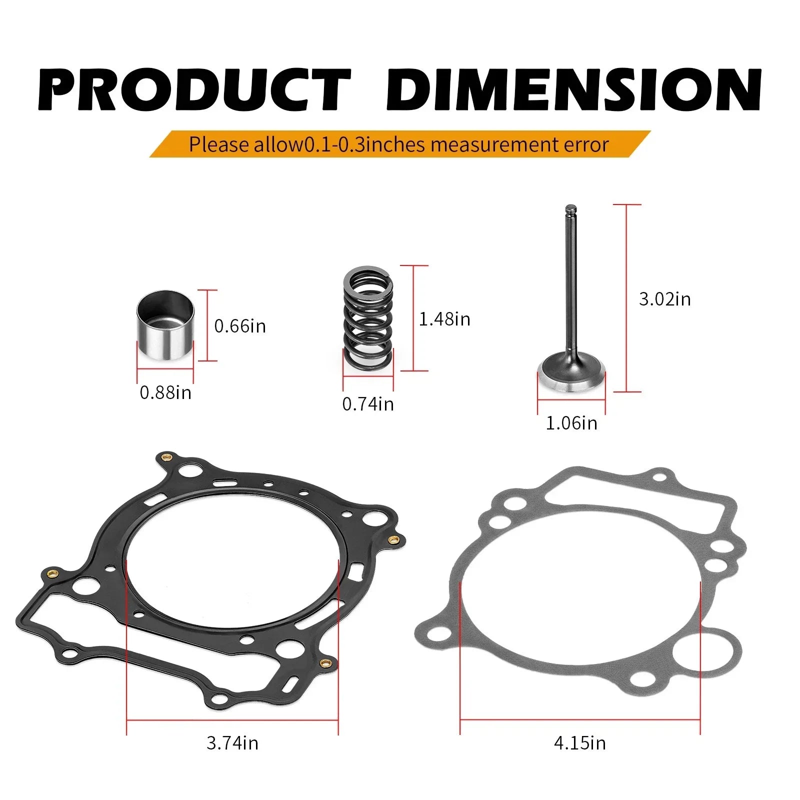 Intake Valve & Seals Collets Springs Gasket for Yamaha YFZ450 (2004–2009)