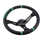 14" Deep Dish Drifting Sport Steering Wheel for Universal Fit (Racing Green)