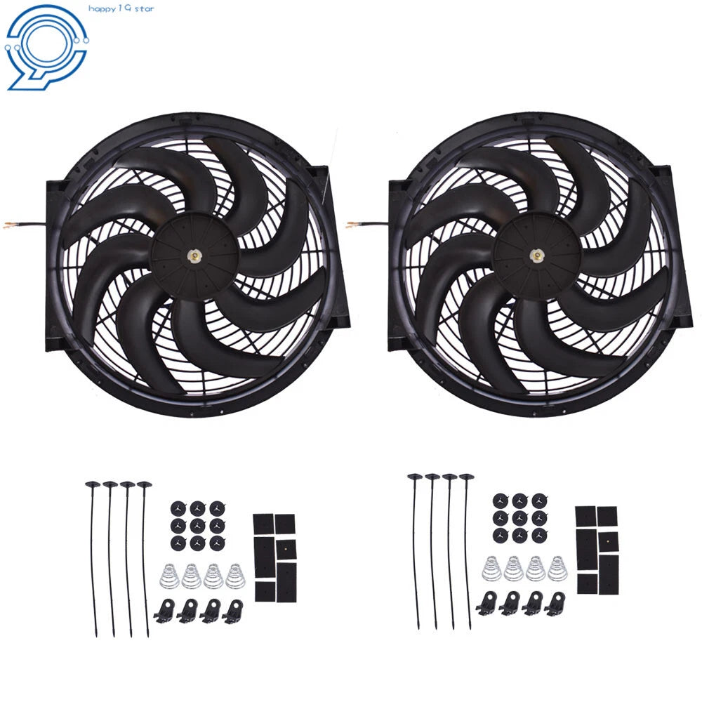 2X 12" Electric Radiator Cooling Fans for Universal Fit (12V)