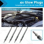 4x Glow Plugs for LDV T60 Turbo Diesel (2017–Present)