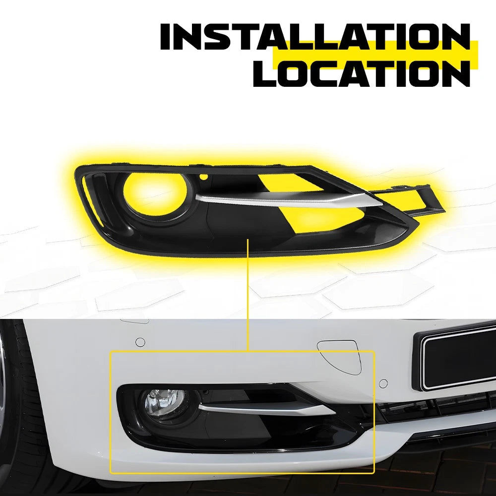 Front Bumper Fog Light Grille with Trim for BMW 3 Series (2012â2015)