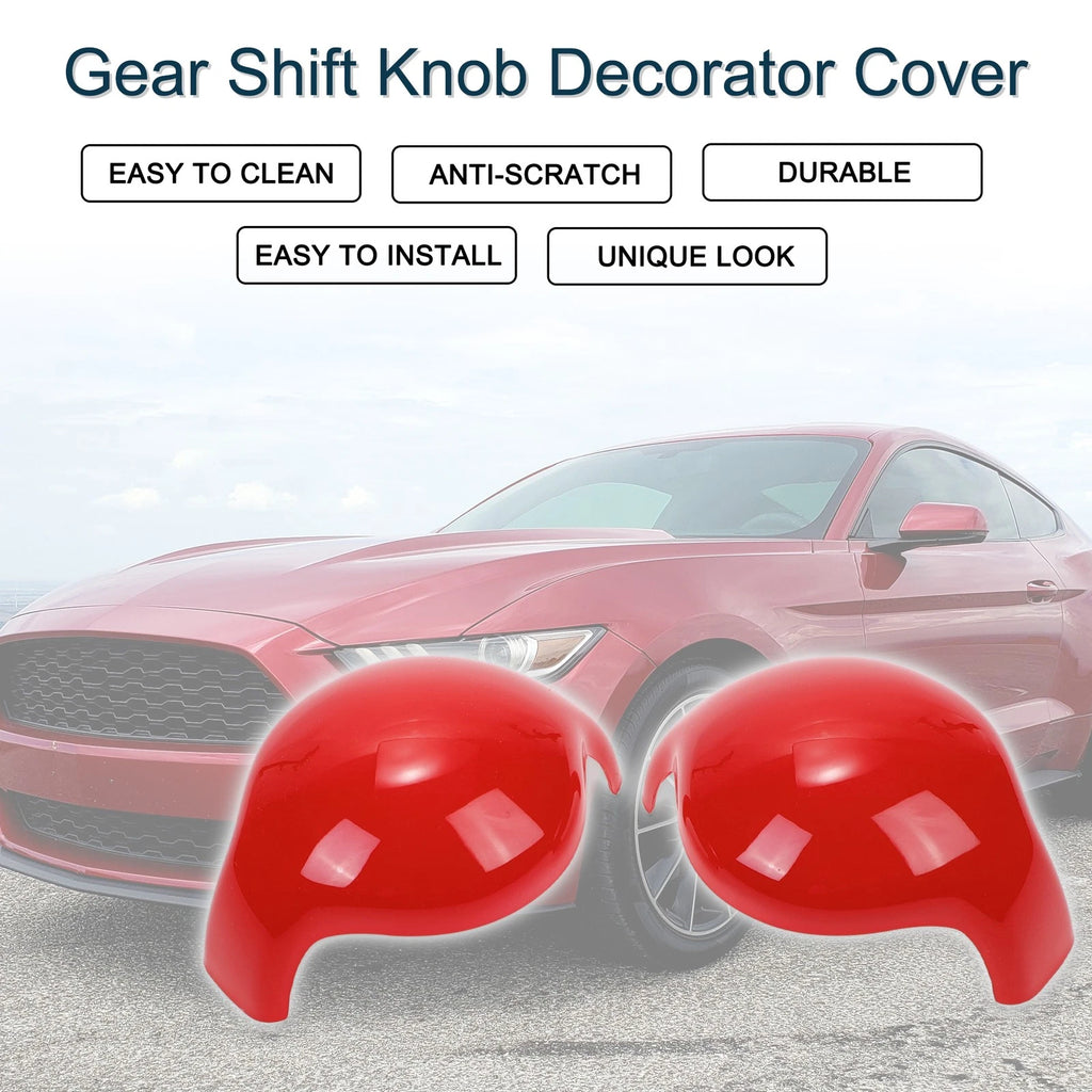 Set of 1 Gear Shift Knob Decorator Cover for Ford Mustang (2015–2023) Red