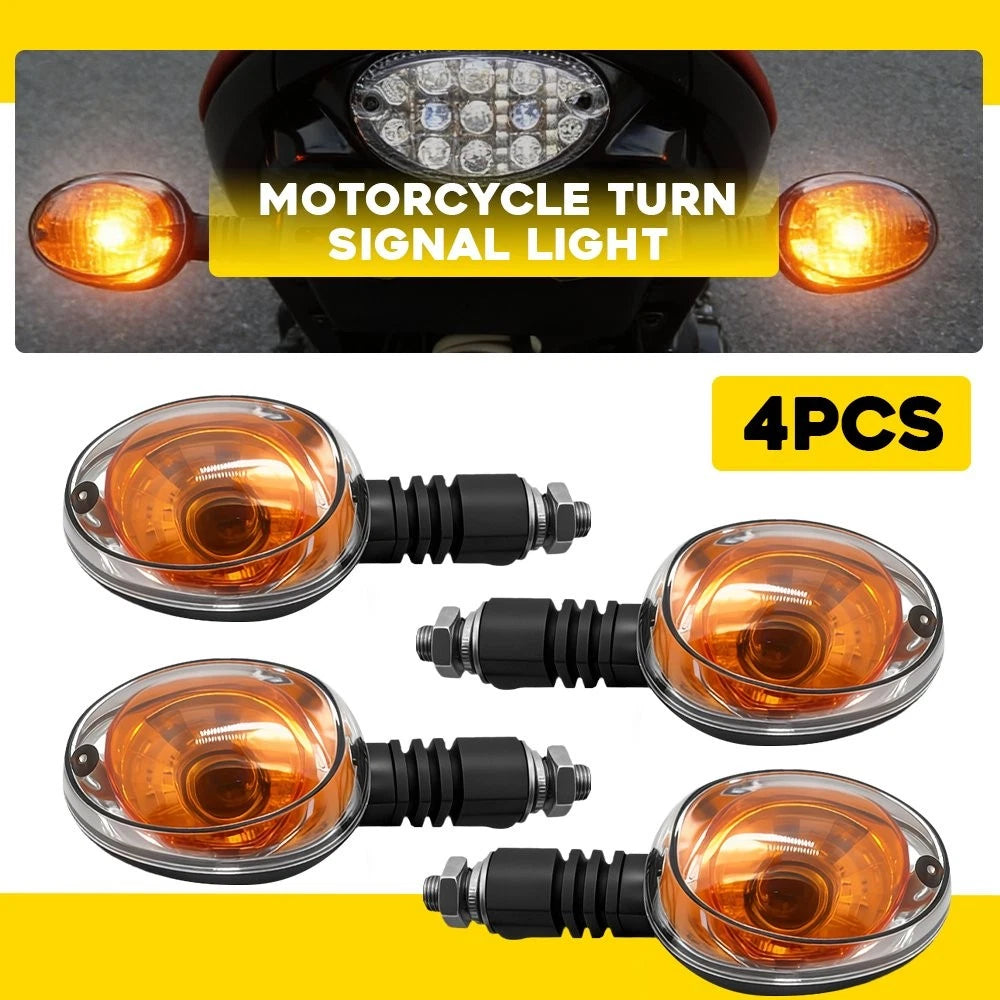 Set of 4 Clear Lens Turn Signal Lights Amber for Buell X1 (1999–2002), Blast (2000–2010)