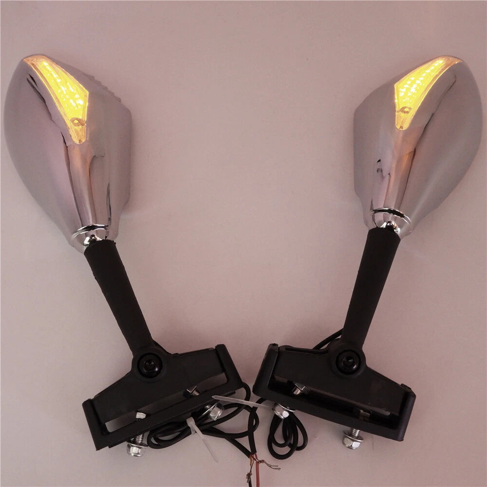 Turn Signal Mirror for Kawasaki Ninja 500 ZX6R ZX7R ER6F 636 Z750 (1994–2009) Chrome
