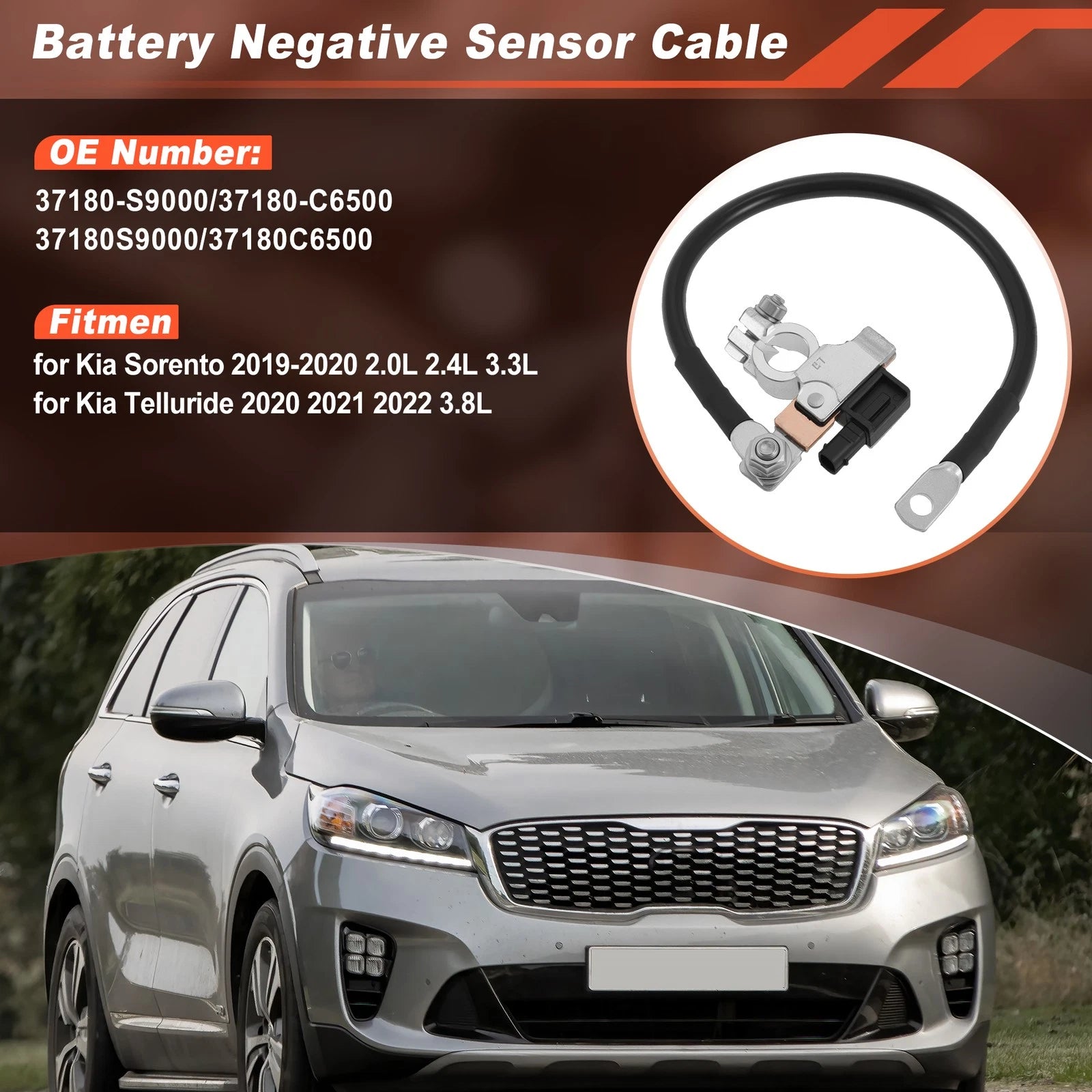 Battery Negative Sensor Cable Ground Wire Terminal Connector for Kia Sorento (2011–2016)