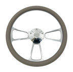 Billet Steering Wheel with Chevy Bowtie Horn for 14 Inch Dark Gray Wrap (—)