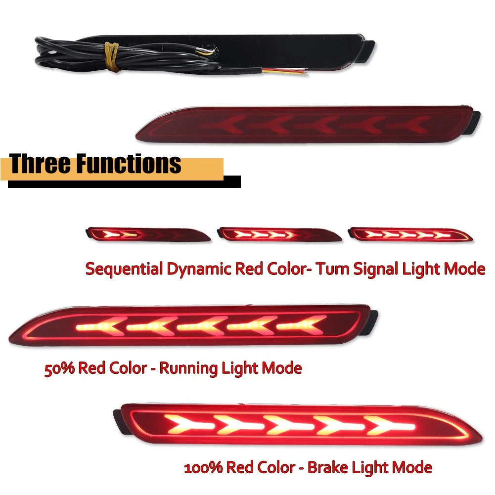 2X LED Rear Bumper Reflector Brake Lights for Lexus IS-F GX470 RX300