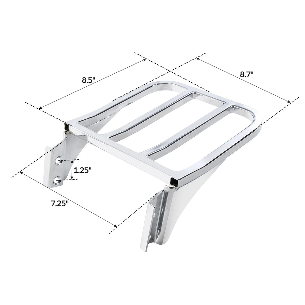 Chrome/Black Sissy Bar Luggage Rack for Harley Softail Sportster XL 883 1200 (1982–2023)