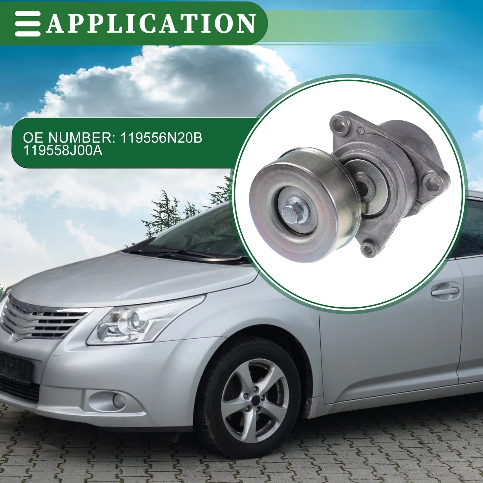 Engine Belt Tensioner Pulley Assembly for Nissan Altima (2002–2013) No. 119556N20B