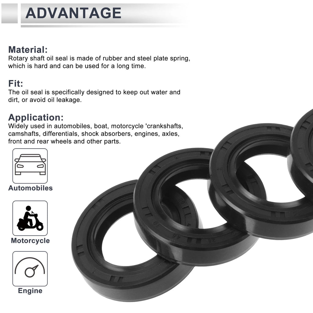 Set of 5 Oil Seal Rotary Shaft Seal TC Ring 28x45x10mm Nitrile Rubber