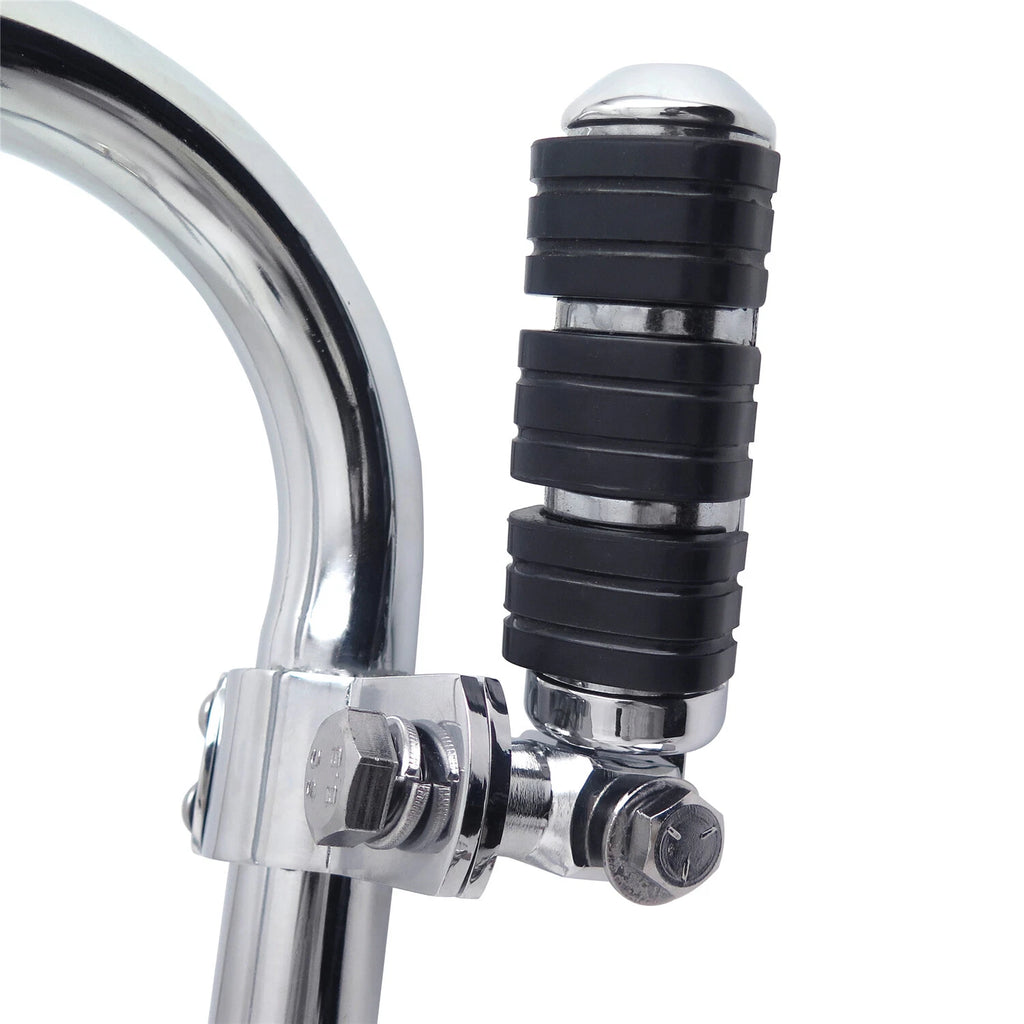 Chrome Highway Cuboid Footpeg Rest w/ Clamp for Harley Dyna Touring XL