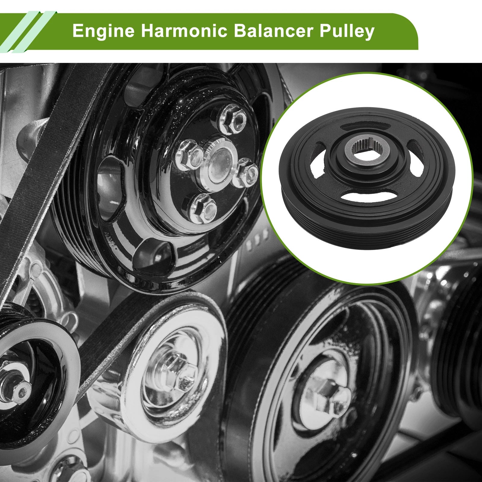 Harmonic Balancer Crankshaft Pulley for Honda Accord (2008–2012) Black
