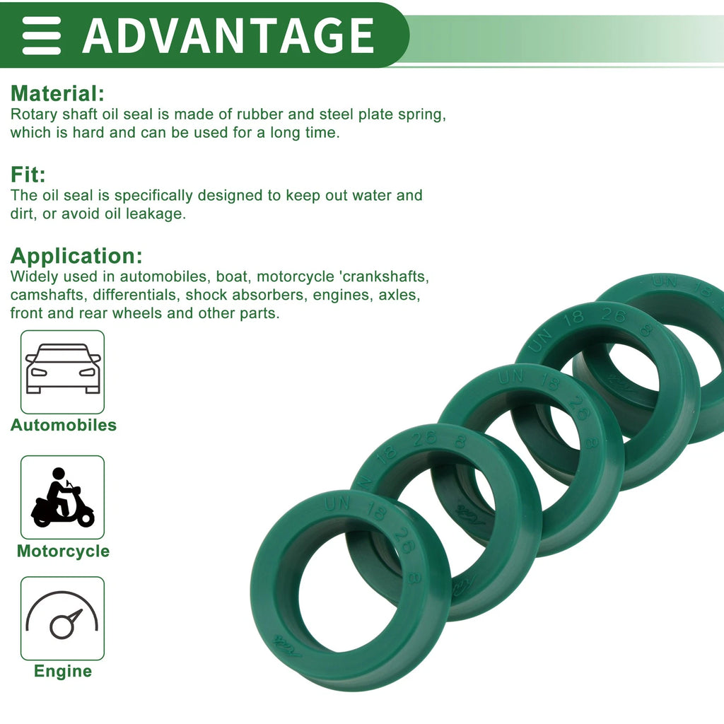 Set of 5 Oil Seal Rotary Shaft Seal 18x26x8mm for Various Models 