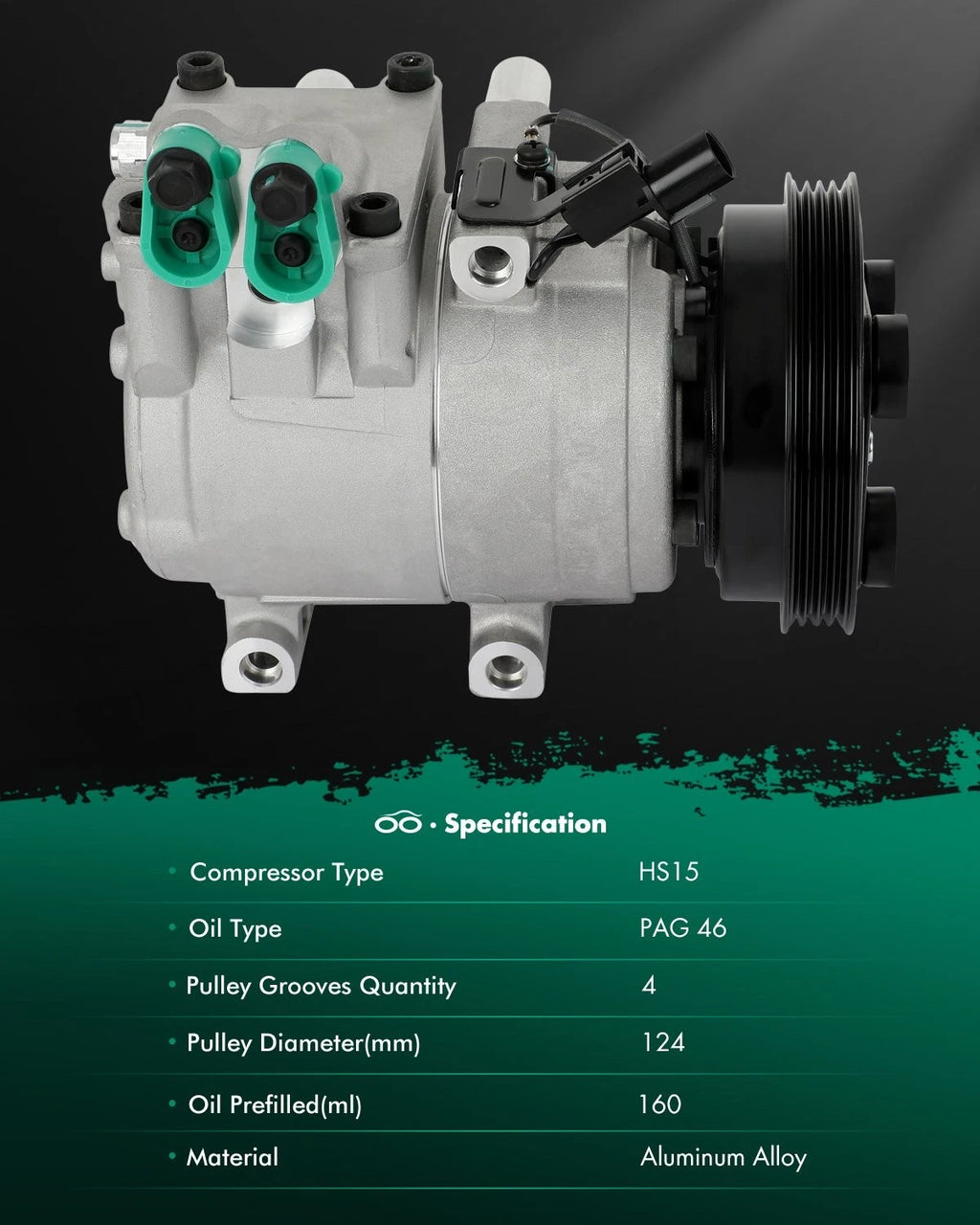 A/C Compressor for Hyundai Accent 1.6L (2001–2005)