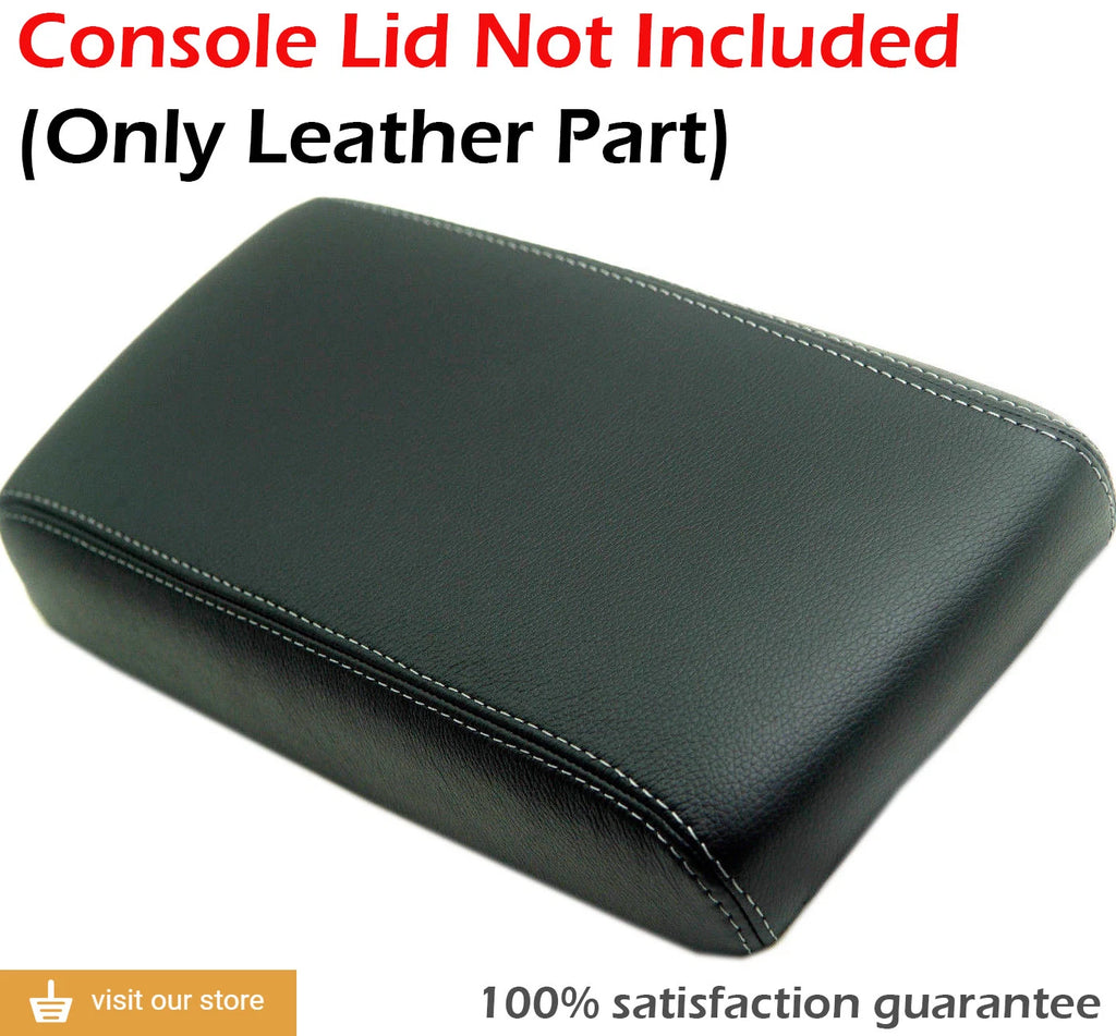 Leather Console Armrest Cover for Nissan Pathfinder (1996–2004) Gray Stitch