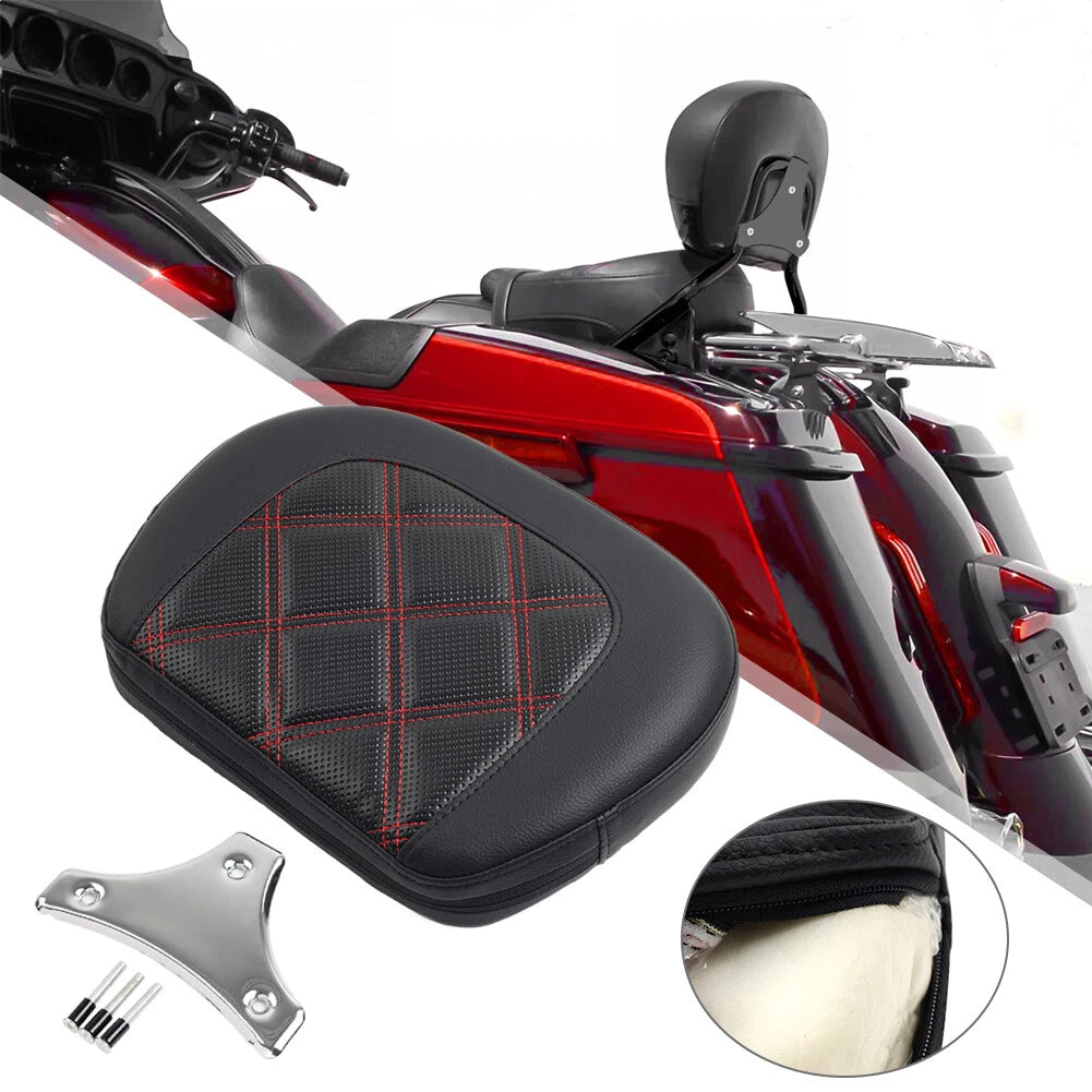 Sissy Bar Pad Bracket for Harley Street Glide (2014–2023) - Black Stitching