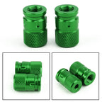 2pcs CNC Green Anti-Theft Tire Valve Stem Caps for Car Truck Bike Motorcycle